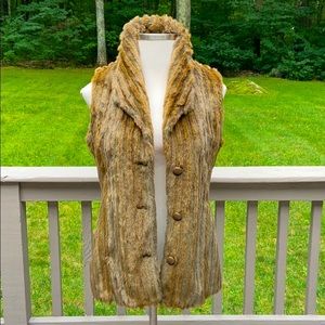 Kial Faux Fur Lined 3 Button 2 Pocket Vest Size M